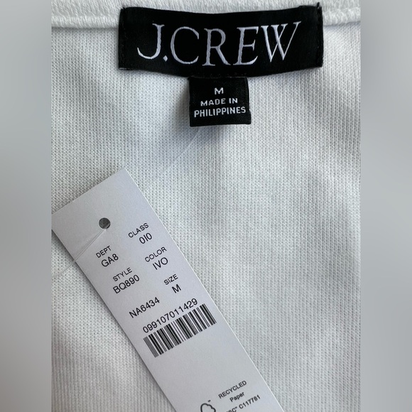 J.Crew NEW Cream Button tank top in cotton-blend bouclé Size Medium - Picture 2 of 11